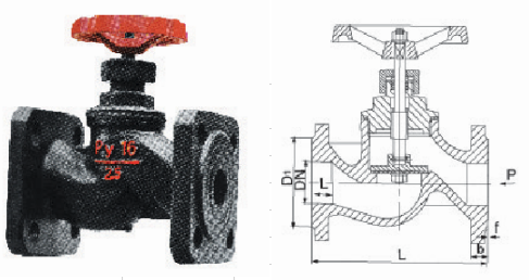 DN 15-200mm Square Flange Globe Valve