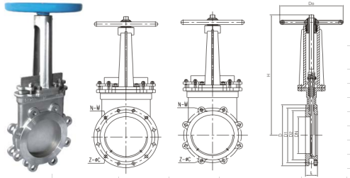 DN 50-600mm Rising Stem Knife Gate Valve