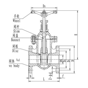 Z45T/W-10 Cast Iron Non-rising Stem Cuniform Gate Valve With Handle