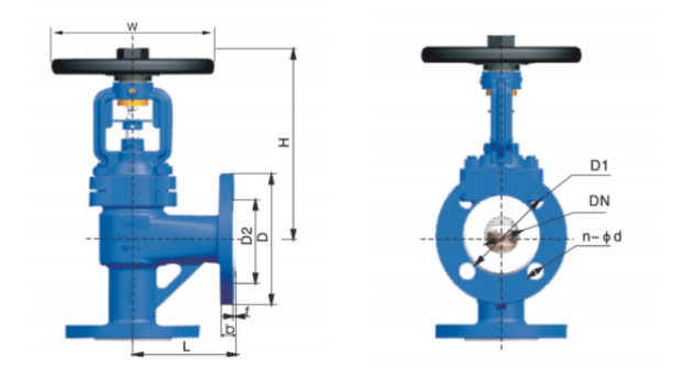 DN 40-200mm DIN Angle Globe Valve