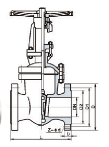 Z41H/W-16/25/40/64 DIN Cast Steel Gate Valve