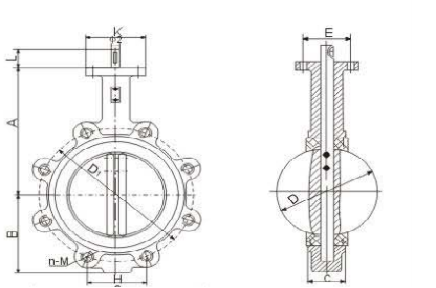 ANSI Lug type wafer centerline butterfly valve