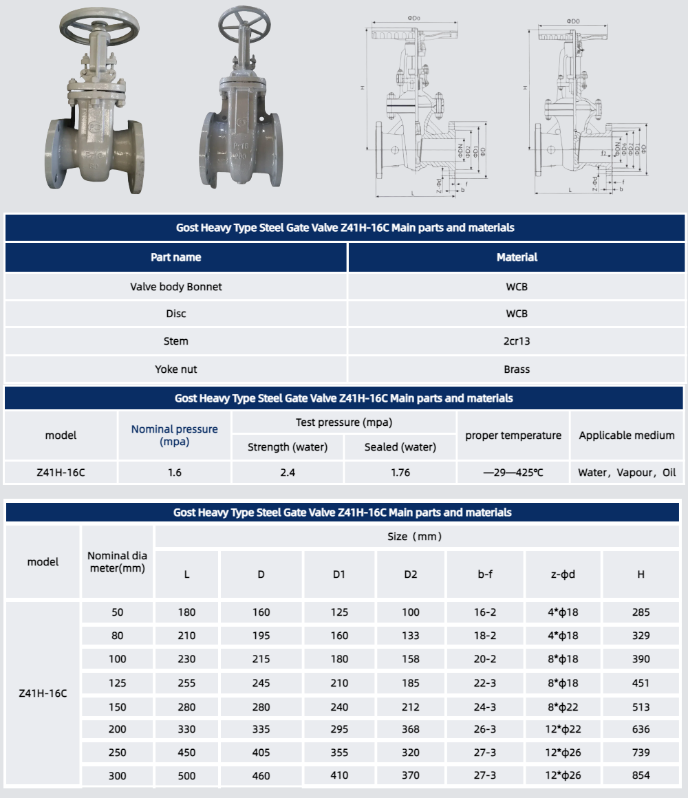 Gost Heavy Type Steel Gate Valve