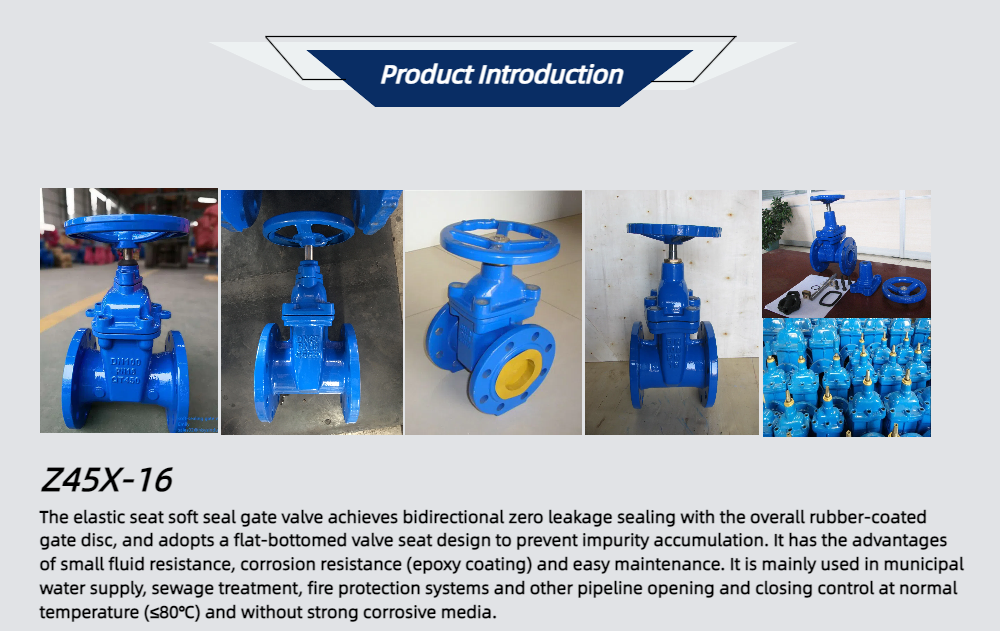 DIN F4  4 inch resilient seat soft seal gate valves