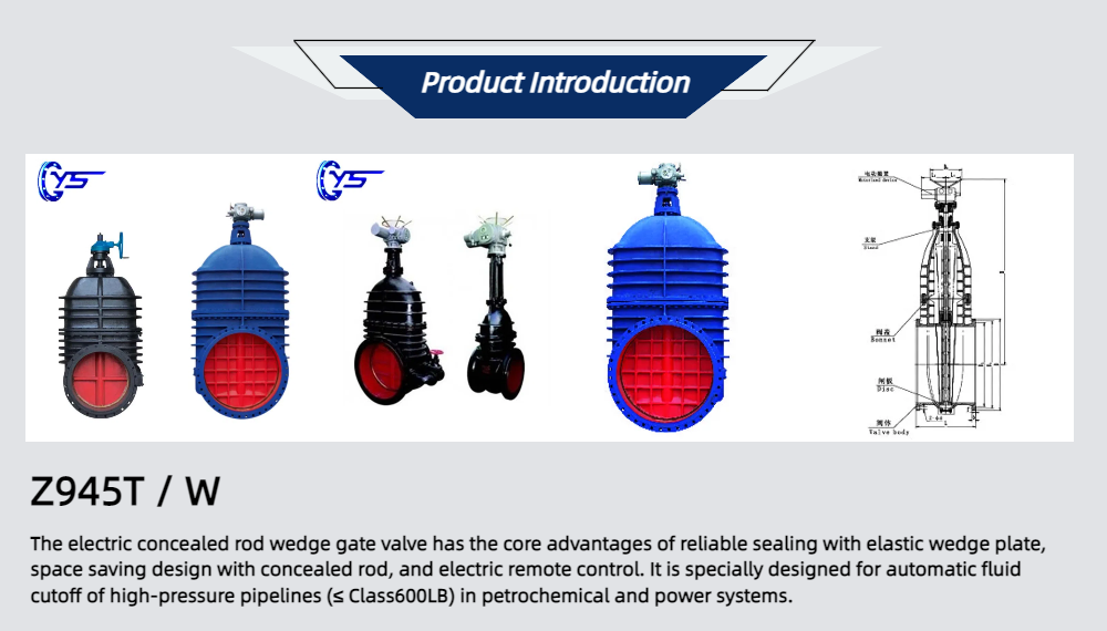 electric dark rod wedge gate valve Z945T / W