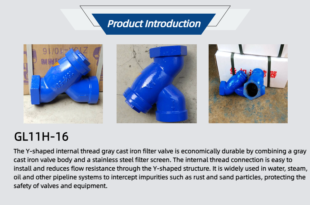 GL11H-16 Cast Iron Y type Thread Strainer