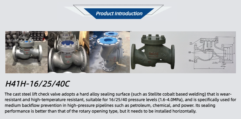 H41H-16/25/40C Cast steel Lifting Check Valve