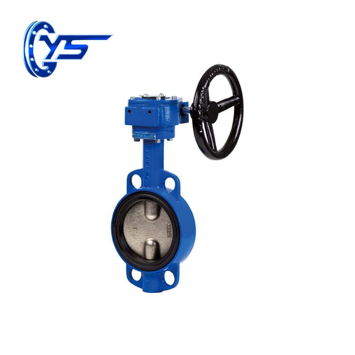 hot sale cast iron worm gear wafer butterfly valve 