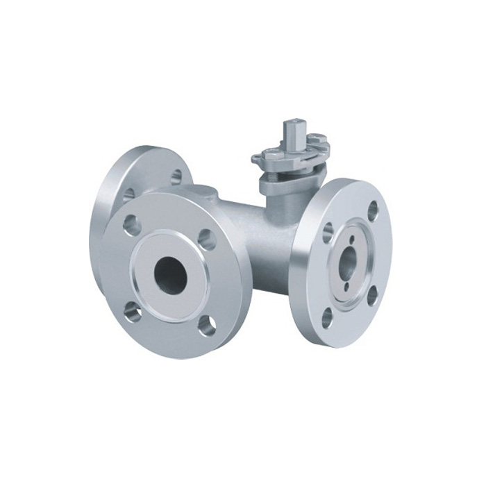 Q44 / 45F-16P flange type three-way ball valve