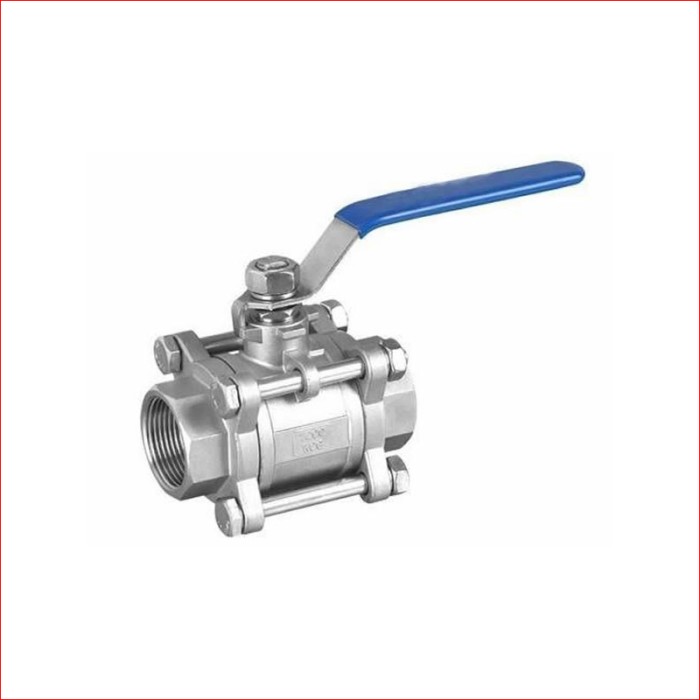 A three-piece ball valve